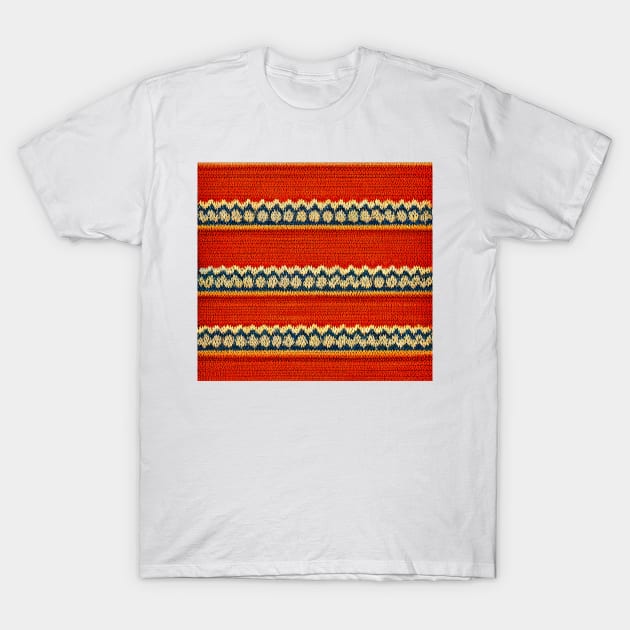 Colorful striped design knitted T-Shirt by DyeruArt